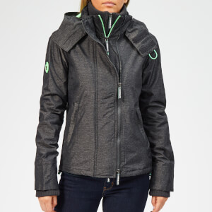 Superdry Women's Arctic Hoodie Popzip Windcheater - Mid Charcoal Marl/Peppermint