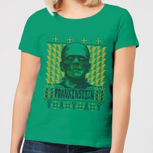 T-Shirt de Noël Femme Universal Monsters Frankenstein - Vert