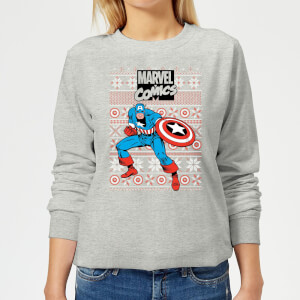 Marvel Avengers Captain America Women's Christmas Sweatshirt - Grey