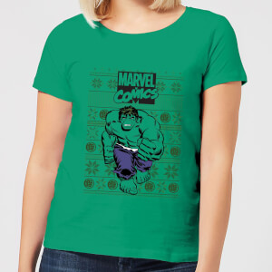 Marvel Avengers Hulk Women's Christmas T-Shirt - Kelly Green