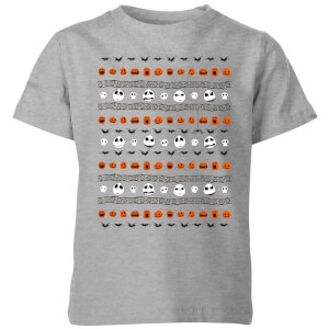 The Nightmare Before Christmas Jack Pumpkin Faces Kids' T-Shirt - Grey