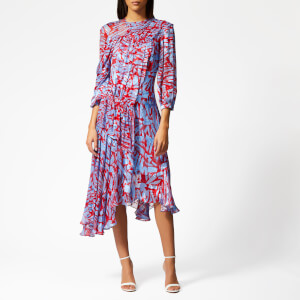 Preen By Thornton Bregazzi Women's Helen Dress with Blue Slip - Red/Blue Pavement