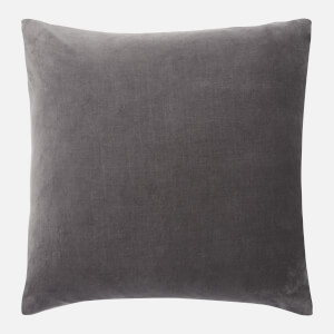 in homeware Cotton Velvet Cushion - Dark Grey