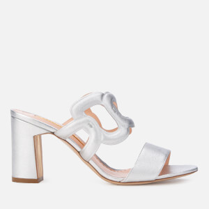 Rupert Sanderson Women's Angelica Leather Block Heeled Sandals - Silver