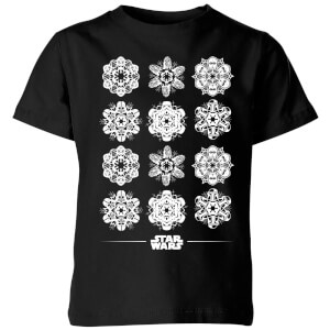 Star Wars Snowflake Kids Christmas T-Shirt - Black