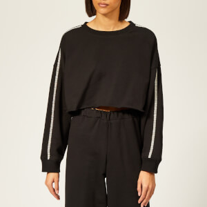 Christopher Kane Women's Crystal Trim Crop Sweatshirt - Black