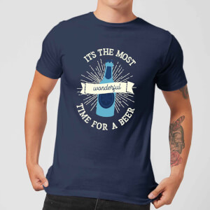 It's The Most Wonderful Time for A Beer Men's Christmas T-Shirt - Navy