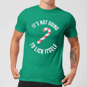 It's Not Going To Lick Itself Men's Christmas T-Shirt - Kelly Green