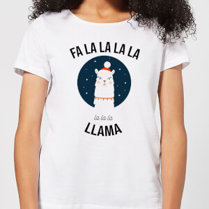 Fa La La La Llama Women's Christmas T-Shirt - White