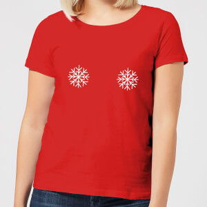Snowflakes Women's Christmas T-Shirt - Red