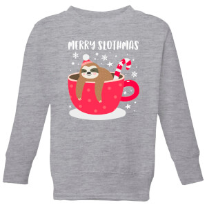 Merry Slothmas Kids' Christmas Sweatshirt - Grey