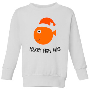Merry Fish-Mas Kids' Christmas Sweatshirt - White