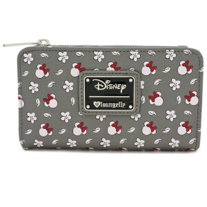 Loungefly Disney Mickey Mouse Minnie Aop Topzip Wallet - Grey
