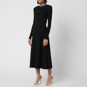 Christopher Kane Women's Ribbed Crystal Dress - Black