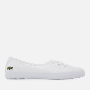 Lacoste Women's Ziane Chunky BL Leather 3-Eye Pumps - White/White