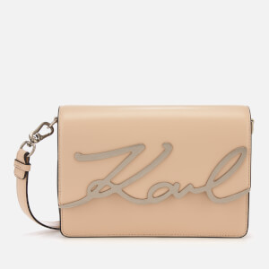 Karl Lagerfeld Women's K/Signature Shoulder Bag - Biscuit