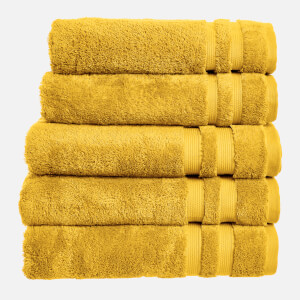 in homeware 100% Egyptian Cotton Pile 5 Piece Towel Bale - Yellow