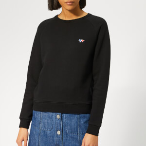 Maison Kitsuné Women's Tricolor Fox Patch Sweatshirt - Black