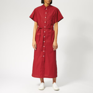 Maison Kitsuné Women's Poplin Isabella Long Shirt Dress - Red