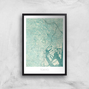 City Art Coloured Tokyo Map Art Print