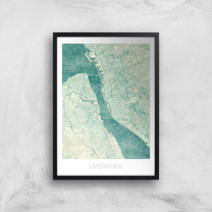City Art Coloured Liverpool Map Art Print