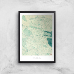 City Art Coloured Dublin Map Art Print