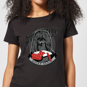 Star Wars Chewbacca Arrrrgh Socks Again Women's Christmas T-Shirt - Black