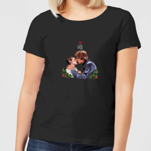 Star Wars Mistletoe Kiss Women's Christmas T-Shirt - Black