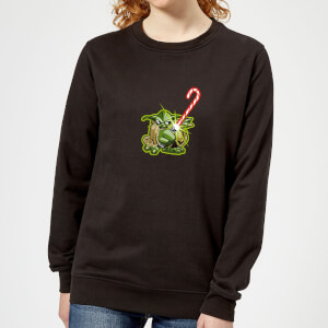 Star Wars Candy Cane Yoda Women's Christmas Sweatshirt - Black