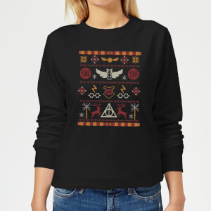 Harry Potter Knit Women's Christmas Sweatshirt - Black