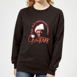 National Lampoon Fun Old Fashioned Family Christmas Women's Christmas Sweatshirt - Black