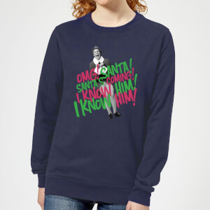 Elf Santa! I Know Him! Women's Christmas Sweatshirt - Navy