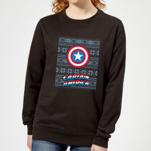 Marvel Captain America Women's Christmas Sweatshirt - Black
