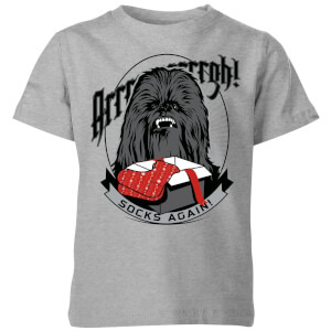 Star Wars Chewbacca Arrrrgh Socks Again Kids' Christmas T-Shirt - Grey
