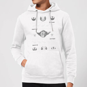 Star Wars Yoda Sabre Knit Christmas Hoodie - White
