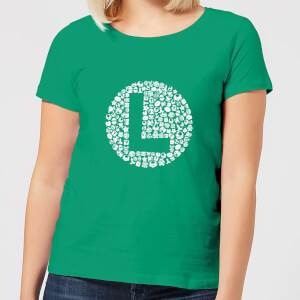 Nintendo Super Mario Luigi Items Logo Women's T-Shirt - Kelly Green