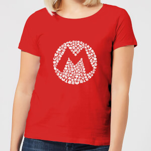 Nintendo Super Mario Mario Items Logo Women's T-Shirt - Red