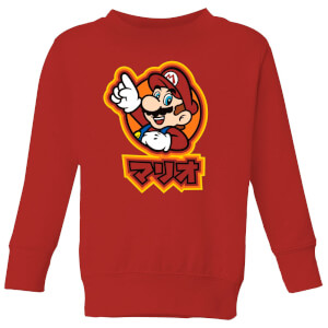 Nintendo Super Mario Kanji Kid's Sweatshirt - Red