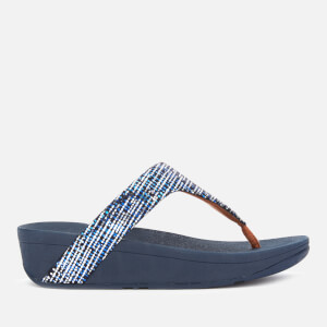 FitFlop Women's Lottie Chain Print Toe Post Sandals - Midnight Navy