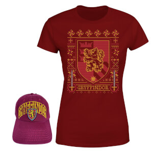 Harry Potter Gryffindor T-Shirt And Cap Bundle - Burgundy