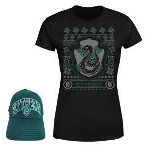 Harry Potter Slytherin T-Shirt And Cap Bundle - Black