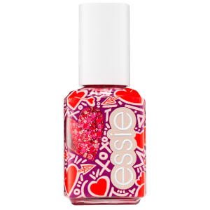essie Galentines Valentine Collection 600 You're So Cupid Glitter Pink Glitter Top Coat 13.5ml