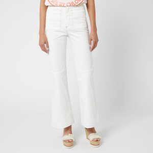 See By Chloé Women's Flared Crop Jeans - White
