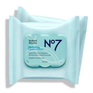 Boots No.7 Radiant Results Revitalising Wipes Value Pack 2.5oz