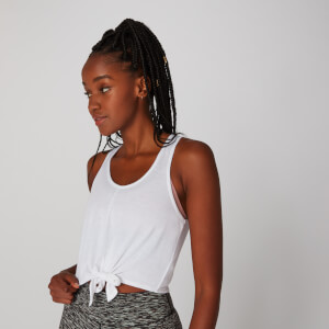 Myprotein Tie Front Crop Vest - White
