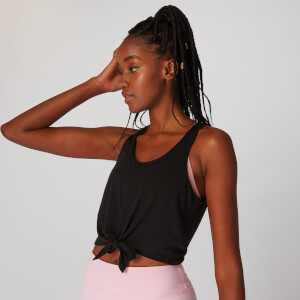 Myprotein Tie Front Crop Vest - Black