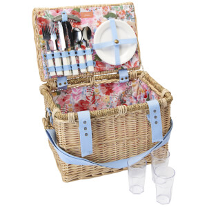 Joules Floral Picnic Basket - White