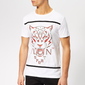 Plein Sport Men's Round Neck Tiger T-Shirt - White/Grey