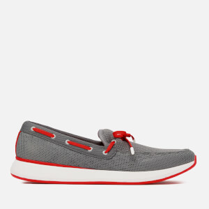 Swims Men's Breeze Wave Lace-up Loafers - Grey/Red Alert