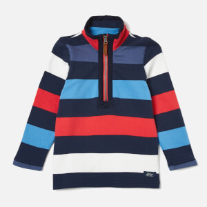 Joules Boys' Dale Half Zip Sweatshirt - Blue Red Stripe
